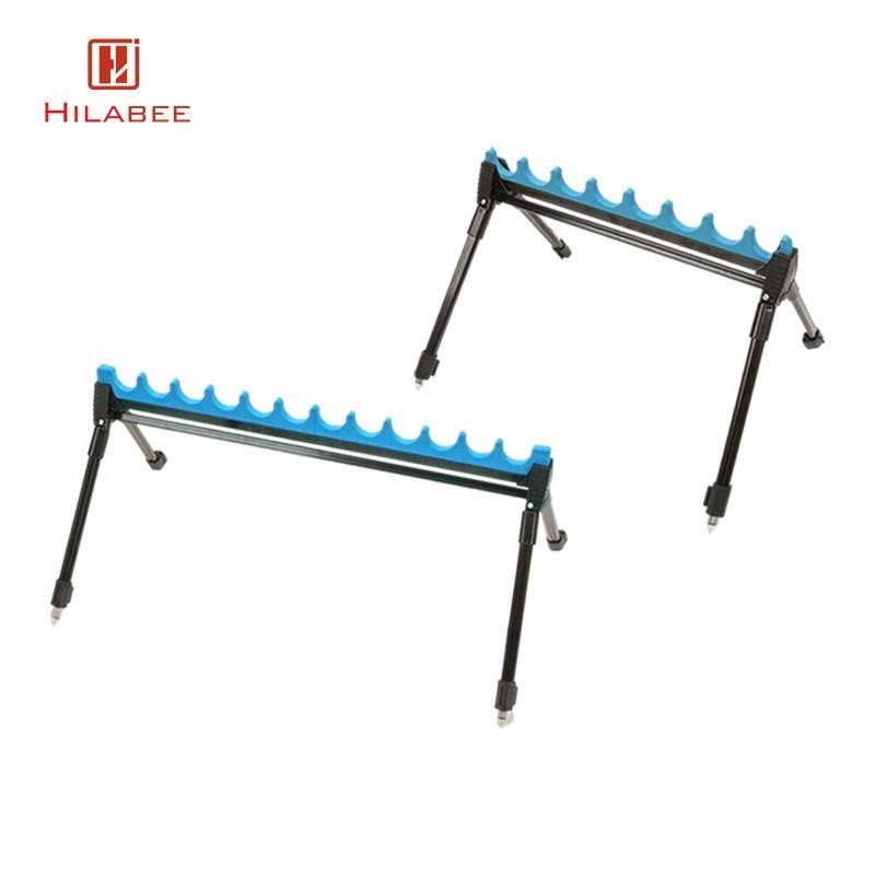 HILABEE Fishing Rod Holder Stand 2 Section Telescopic Practical Ground ...