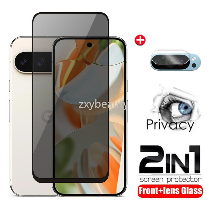 2in1 Privacy Tempered Glass For Google Pixel 9 Pro XL 5G 2024 Screen ...