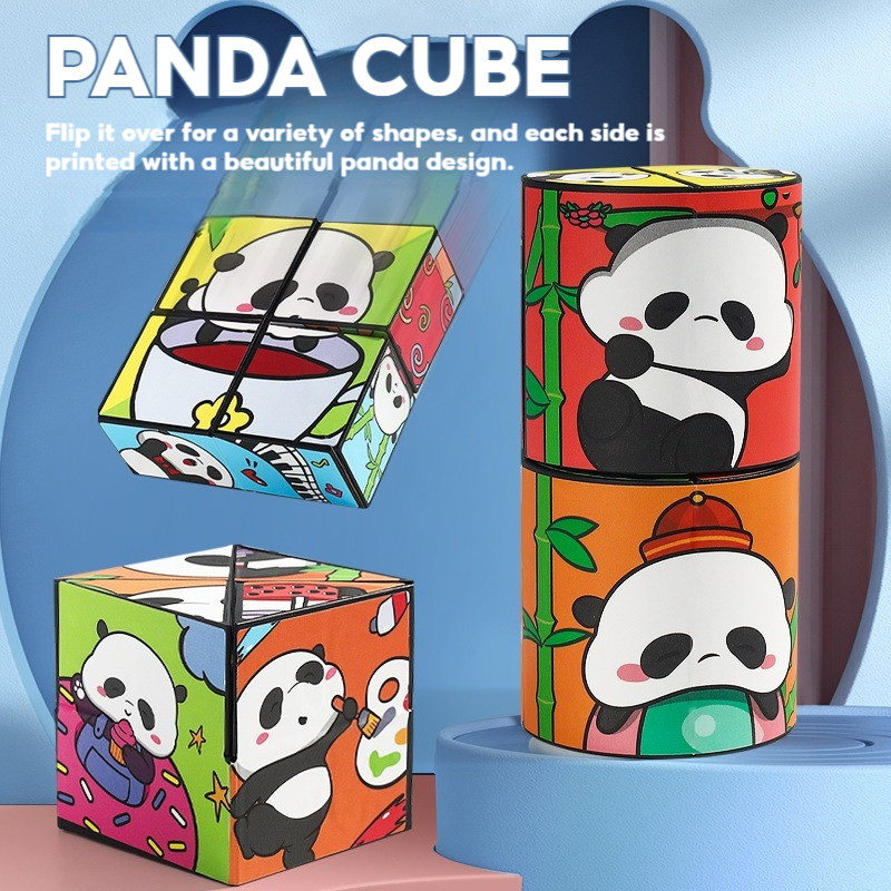 Magic Cube Cute Panda Theme Kids Puzzle Geometric Cube Infinite Flip ...