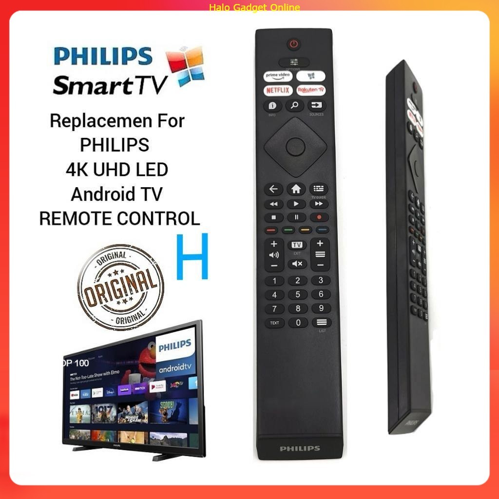 ORIGINAL PHILIPS 4K UHD LED Android TV REMOTE CONTROL WITH NETFLIX ...