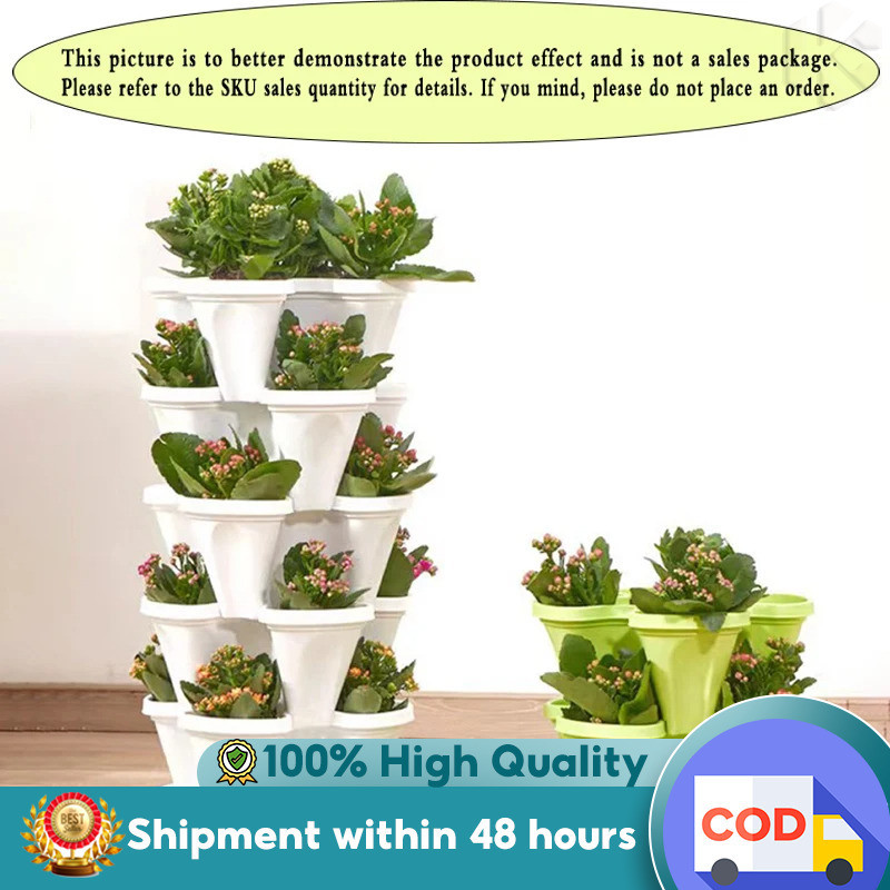 【Premium】Vertical Plantation Tower - Stackable Herb & Vegetable Garden ...