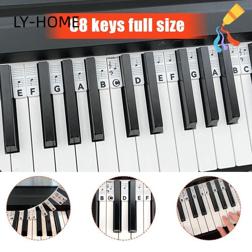 LY-HOME Piano Keyboard Note Labels Score Display Removable Portable 88 ...