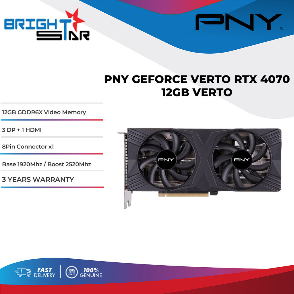 PNY GEFORCE RTX 4070 VERTO 12GB GDDR6X GRAPHICS CARD | Shopee Malaysia