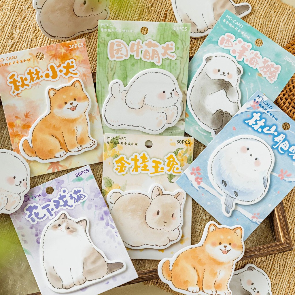 30 Sheets Sticky Notes Cute Animal Sticky Notes Pads for Kids Creative ...
