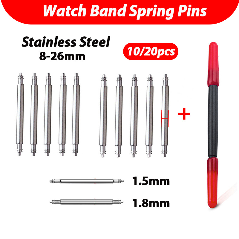 10/20pcs Watch Band Spring Pins Bar with Tool 1.5/1.8mm Diameter ...