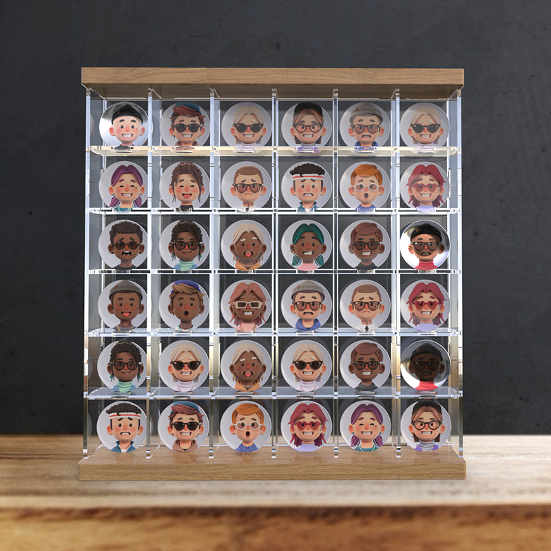 Bar Display Box Storage Rack Acrylic Valley Badge seria Peripheral Fan ...