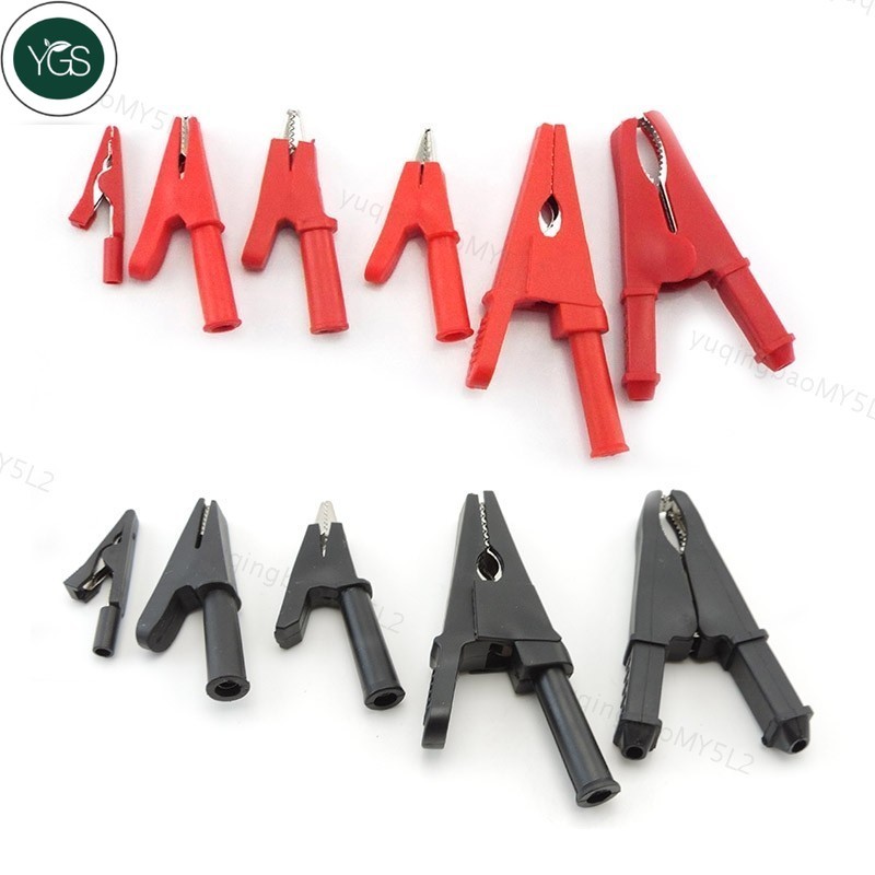 YGS Red+Black Insulated Crocodile Car Battery Test Lead Clips Alligator ...