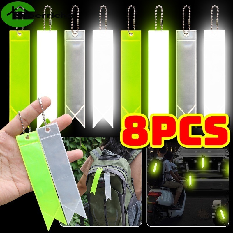 2/4/8 Pack Reflective Safety Accessories for Cycling Gear, 3x15cm PVC ...