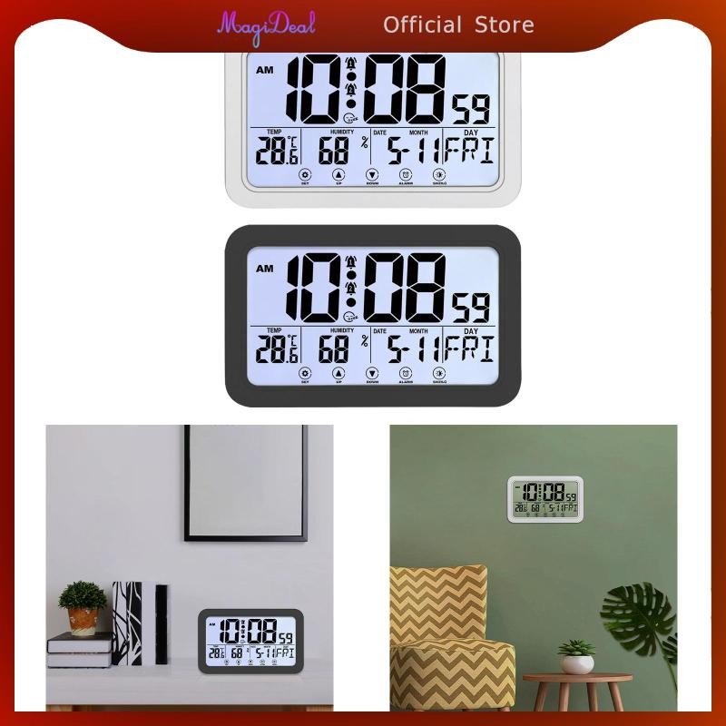 MagiDeal Alarm Clock Digital Wall Clock Large Number Desktop Digital ...