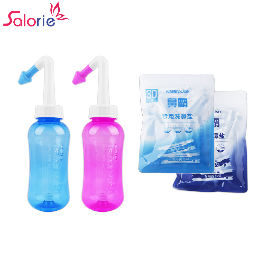 Salorie Waterpulse 300/500ml Nose Washing Bottle & Cleaning Salts 2.7/4 ...