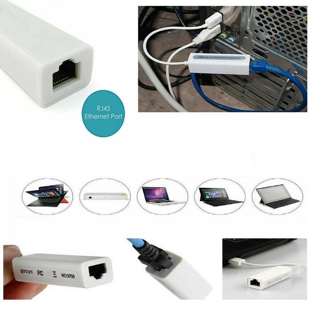 USB 2.0 to RJ45 LAN Ethernet Adapter Converter Cable for MacBook Air ...