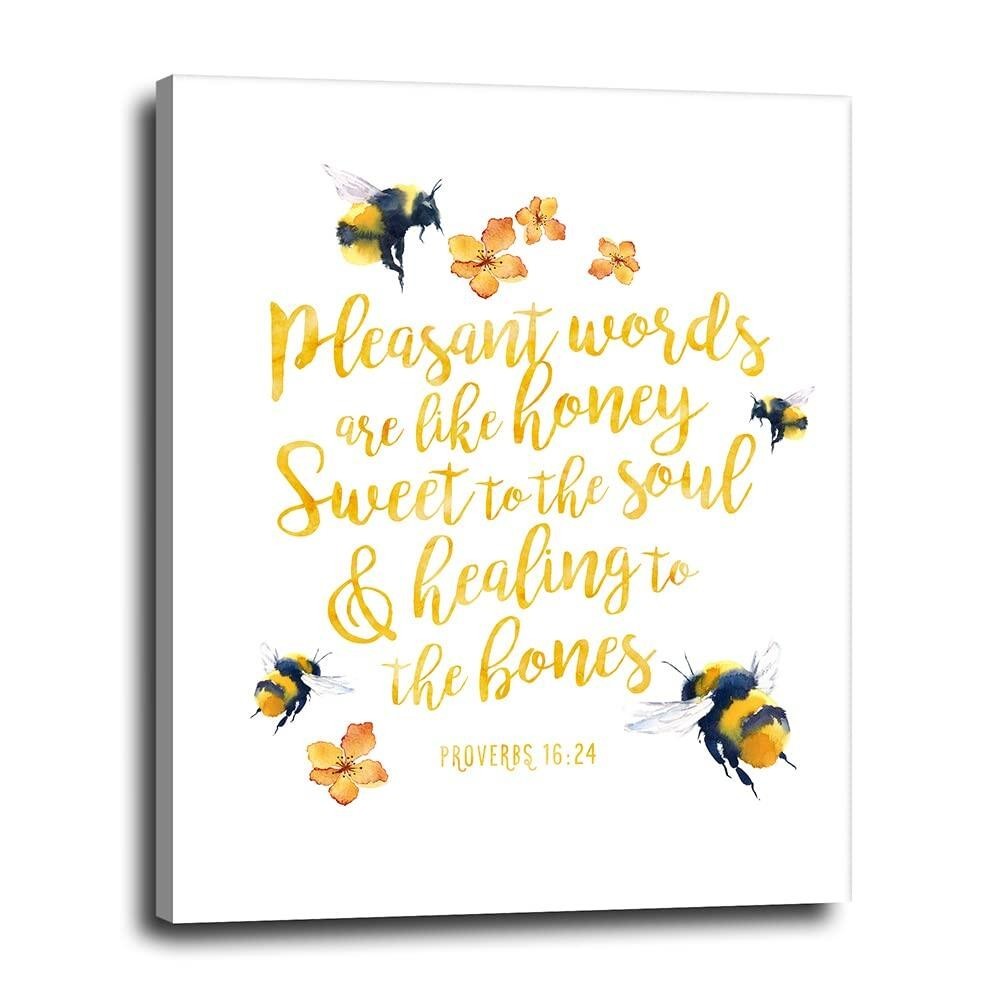 Canvas Wall Art Proverbs Bible Verse Inspirational Quotes Yellow Canvas ...