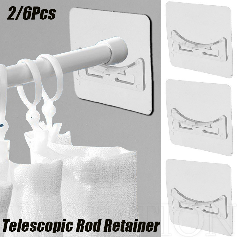 Telescopic Rod Retainer Bracket - Thickened, Self-Adhesive, Adjustable ...