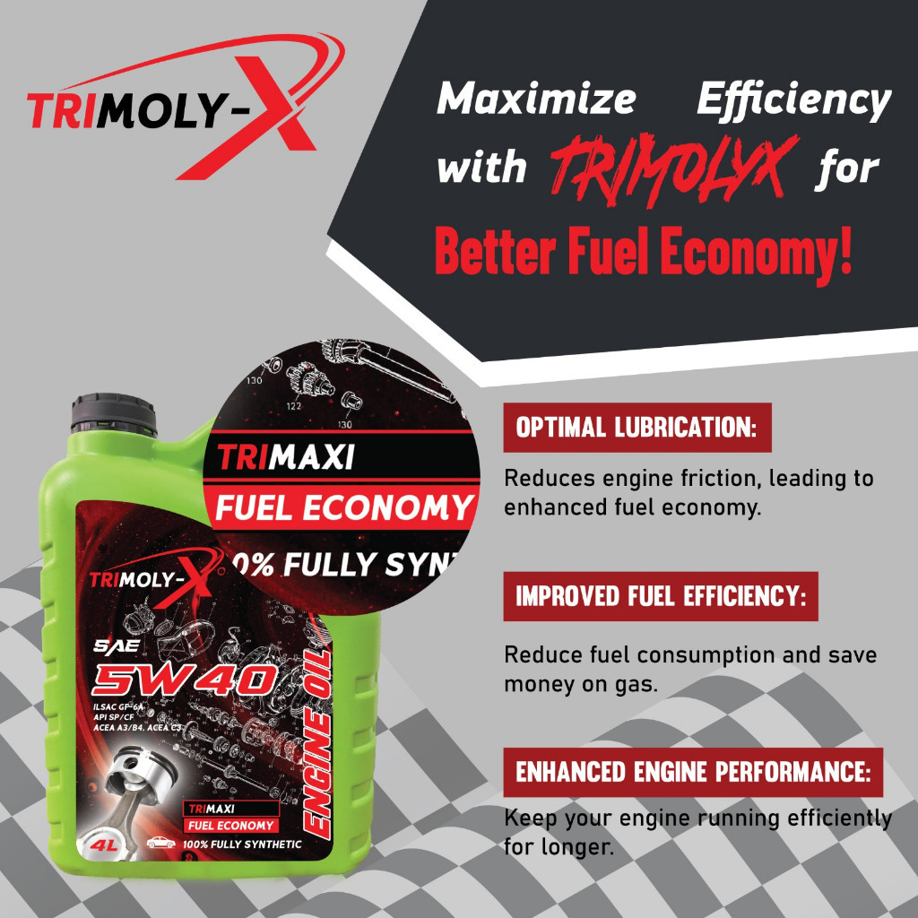 TRIMOLY-X TRIMOLYX 5W40 FULLY SYNTHETIC ENGINE OIL SP/CF 4L Car ...