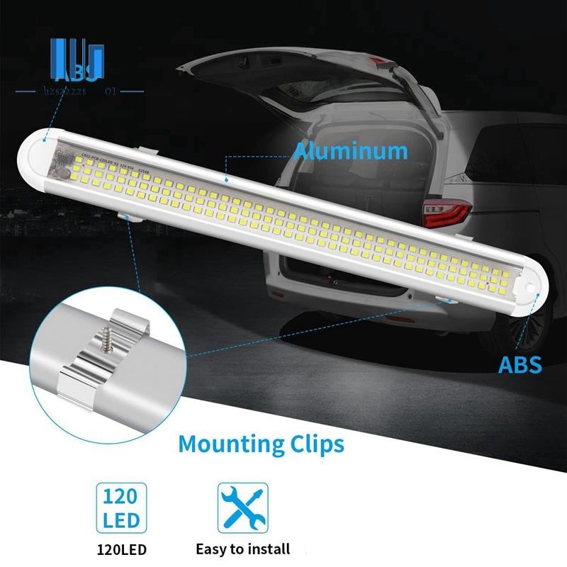 12V 120 LED Car Light Bar Van Interior Light Kit RV Interior Ceiling ...