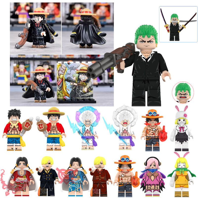 Film Strong World ﻿ Luffy One Piece Building Sabo Ace Blocks Figures Sanji Toy Minifigures