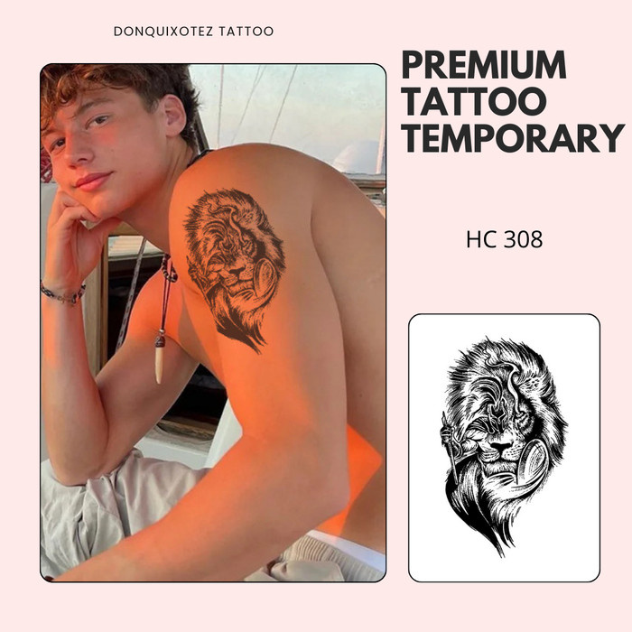 Premium Temporary Tattoo Semi-Permanent Tattoo Fruit Ink HC-308 lion ...