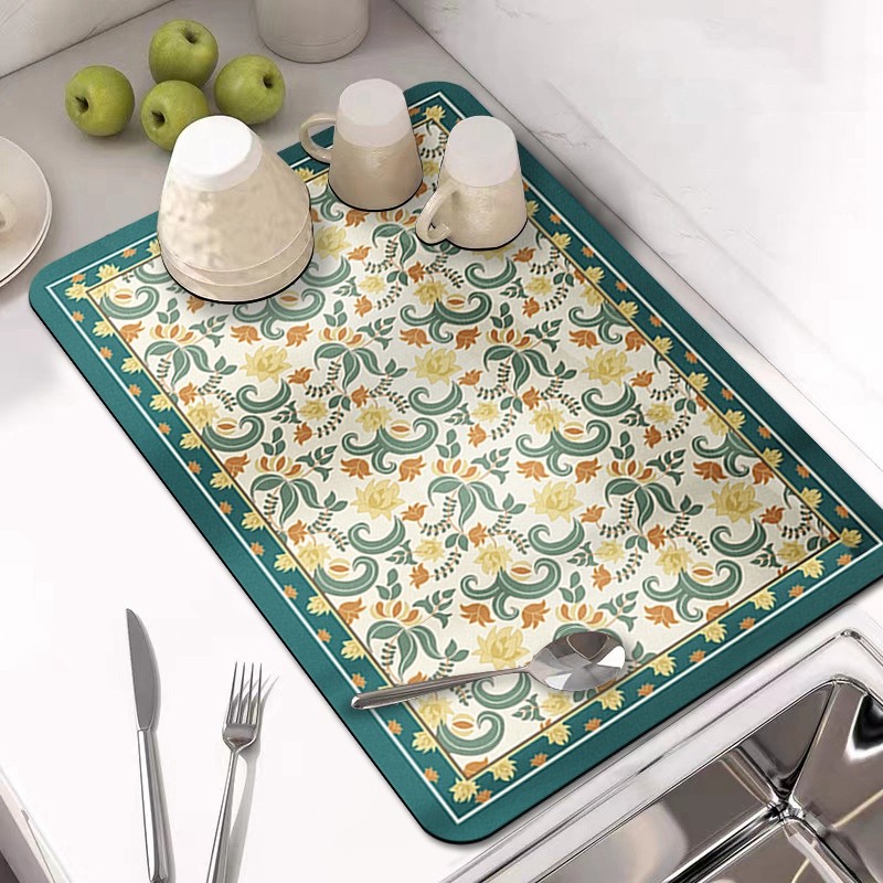 Water Absorbing Kitchen Countertop Mat Restaurant Drainage Kitchen ...