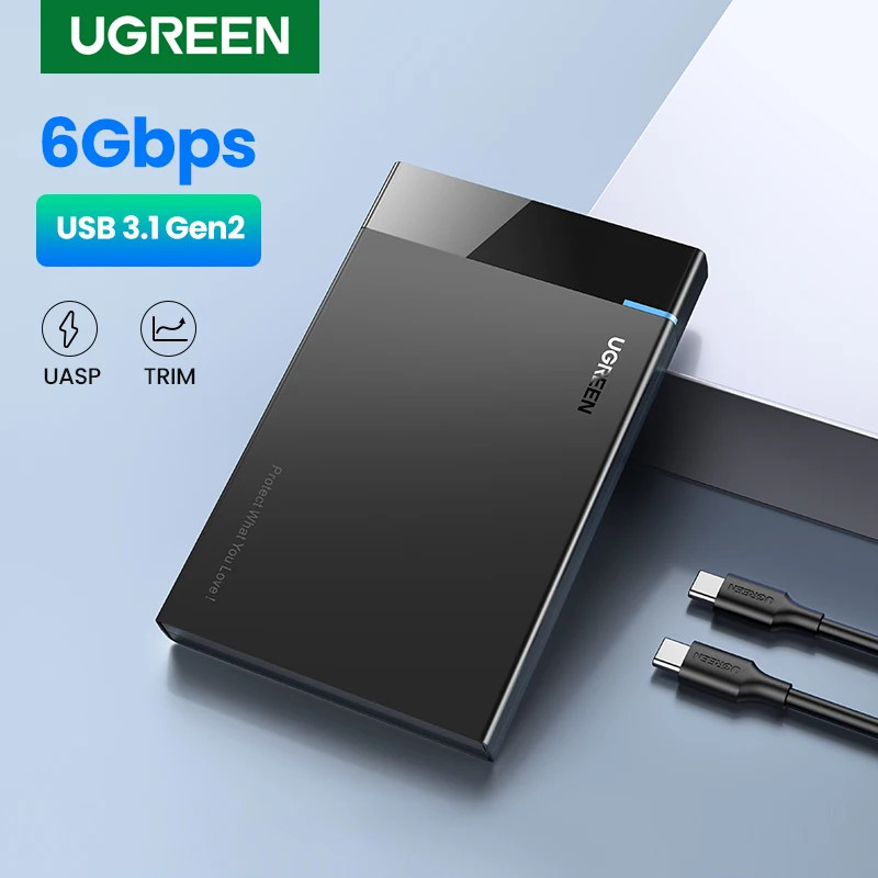 UGREEN Hard Drive Enclosure HDD Case Gen2 2.5'' SATA to USB 3.1 for SSD ...