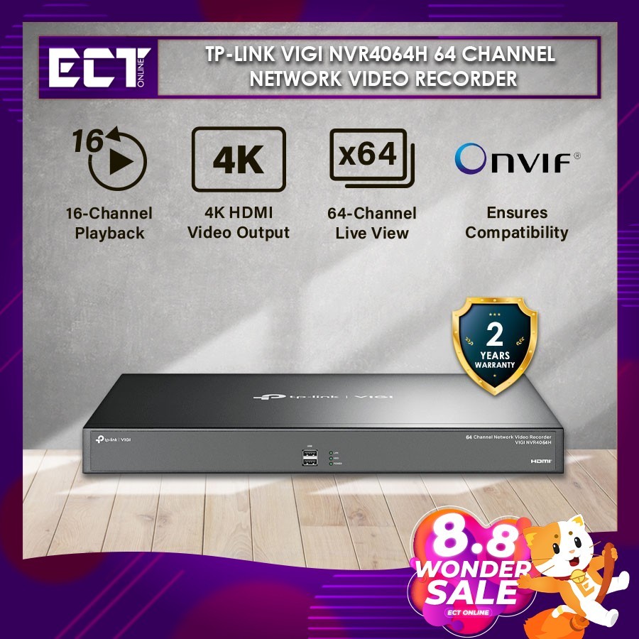 TP-Link Vigi NVR4064H 64 Channel Network Video Recorder with 4K HDMI ...