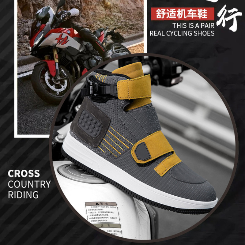New Motorcycle Boots Men Women Motor Motorbike Riding Shoes Anti-fall ...