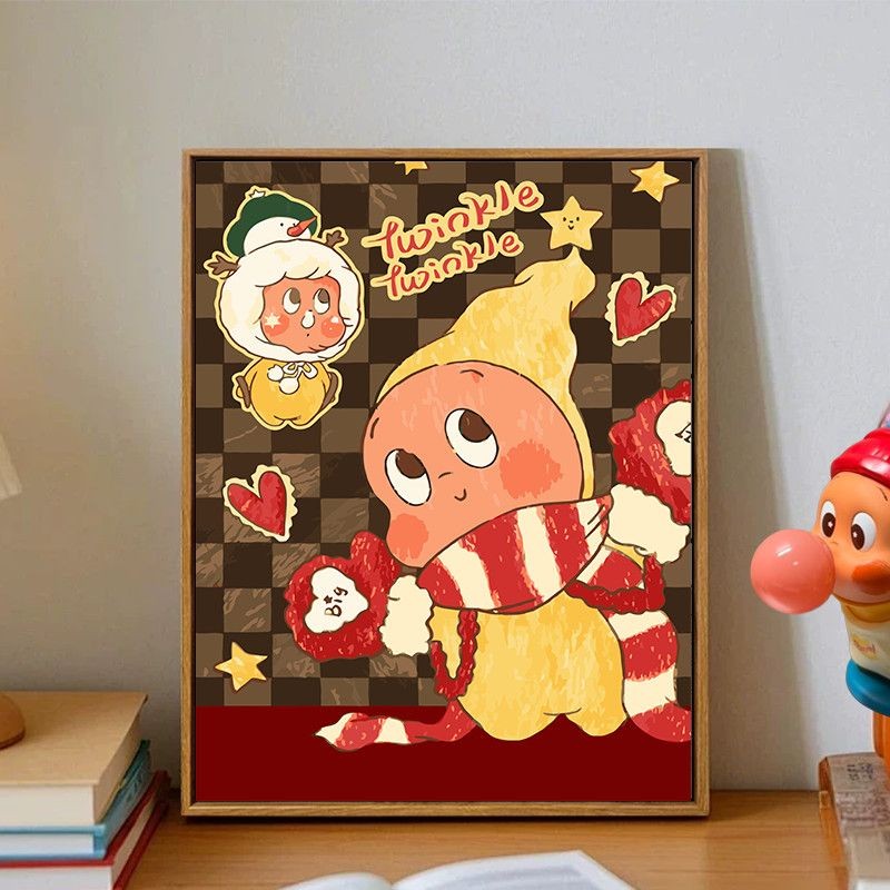 Twinkle twinkleTwinkle星星人数字油画diy填充填色手工手绘丙烯油彩画