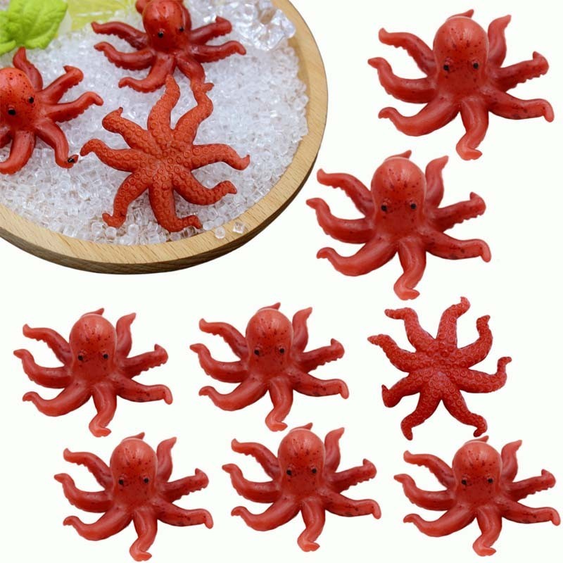 5 Pcs Artificial Mini Octopus Model Simulation PVC Seafood Restaurant ...