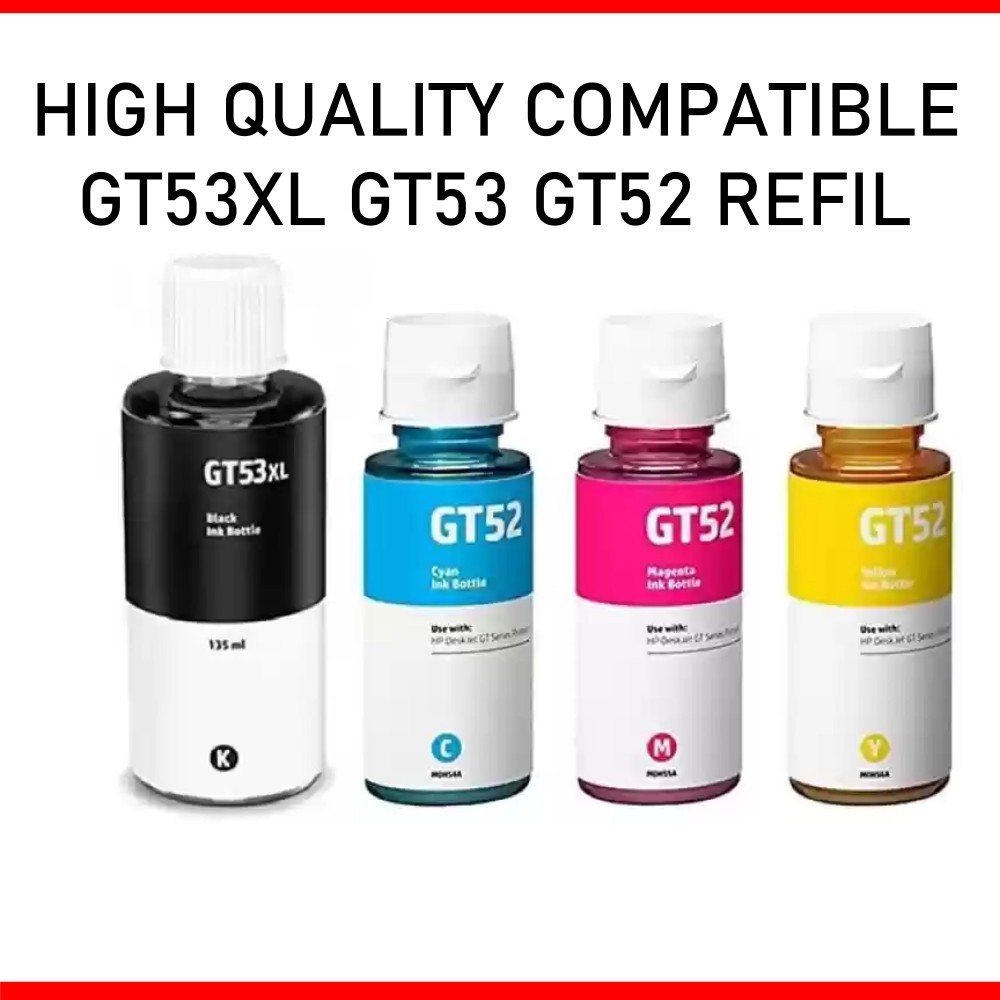 COMPATIBLE INK HP GT53XL GT53 GT52 GT51 refill ink Compatible GT Series ...