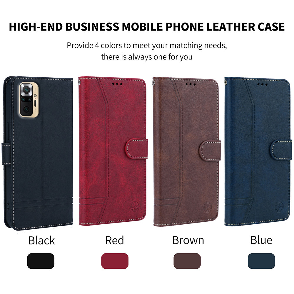 Leather Case For Xiaomi Redmi Note 10 Pro 4G M2101K6G Flip Strandby Card  Slot Magnetic Cover PU Wallet holoder