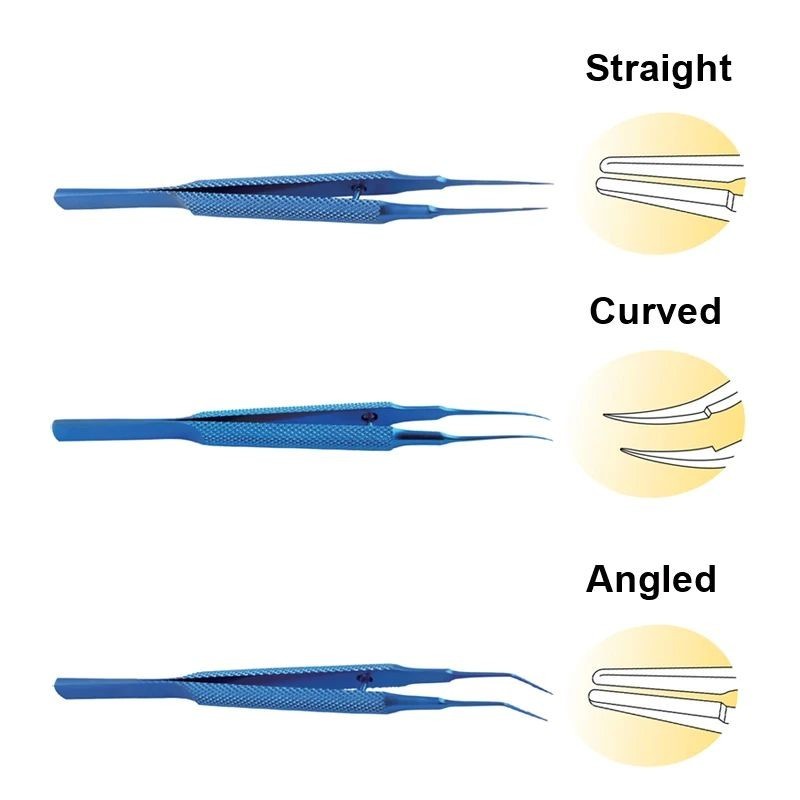 2-Piece 12 Inch Tweezers Set - Straight & Angled Pointed Tip Tweezers For Precision Work