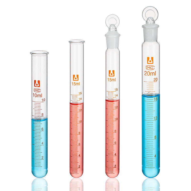With Plug Scale Test Tube Round Bottom Frosted Mouth Distilled Test ...