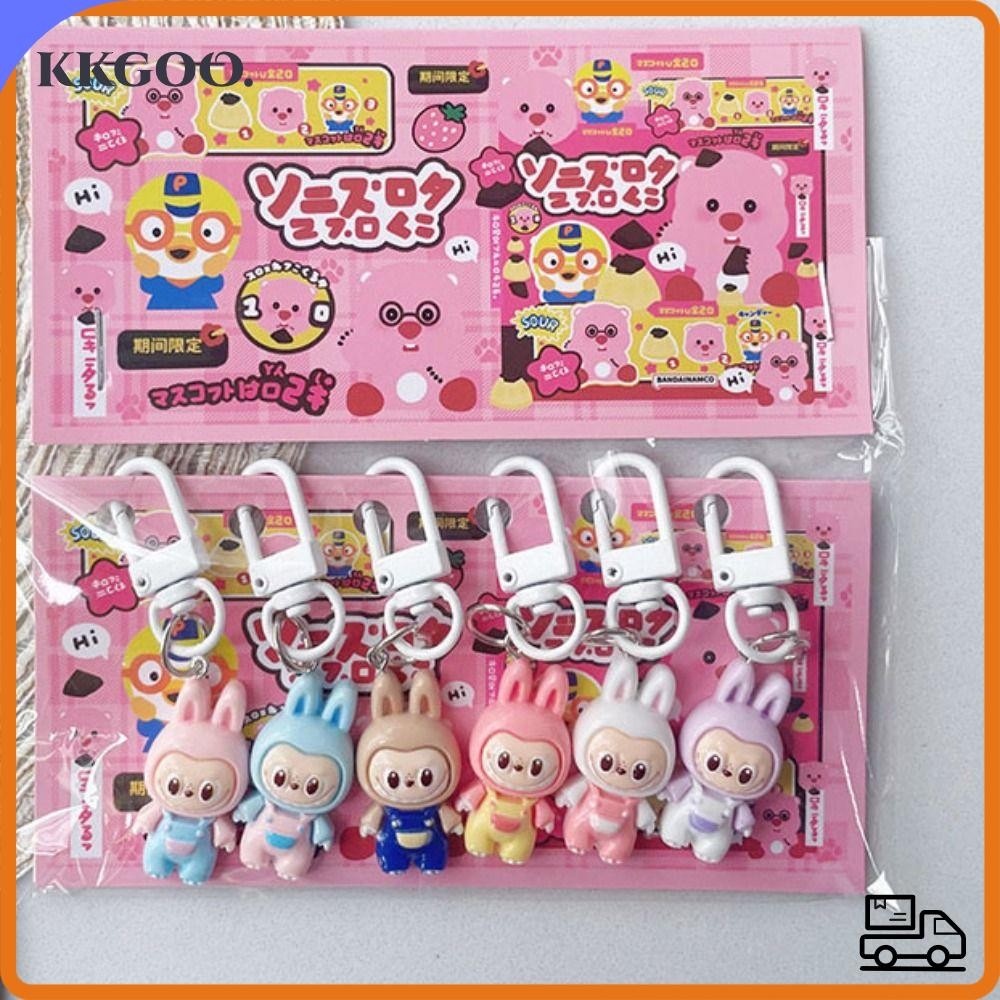 KKGOO 6Pcs/set Labubu Keychain, Hello Kitty Cinnamoroll Sanrio Key ...