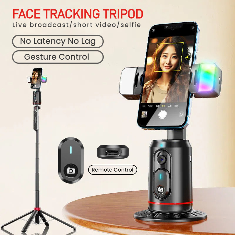 Q02 Auto Face Tracking Phone Holder with 360° Rotation Portable Smart ...