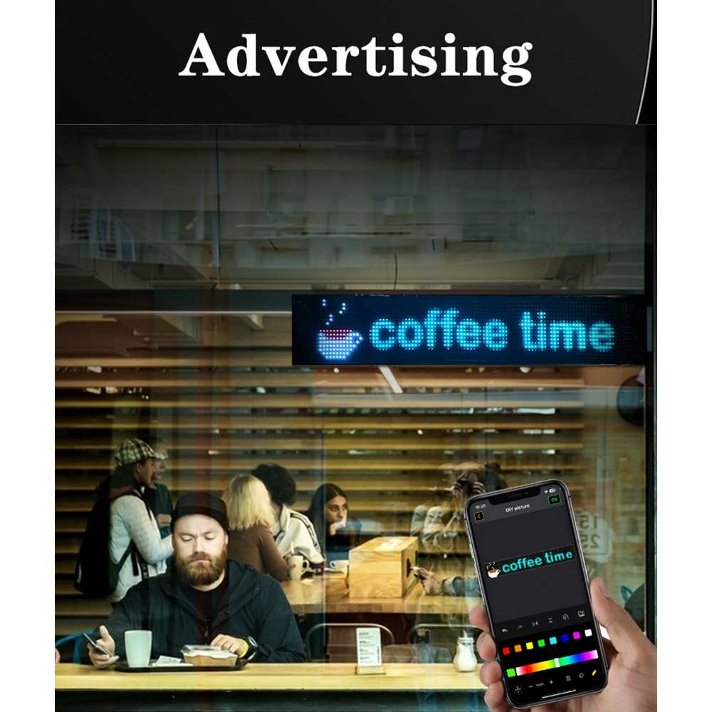 LED display screen car information scrolling text screen USB APP ...