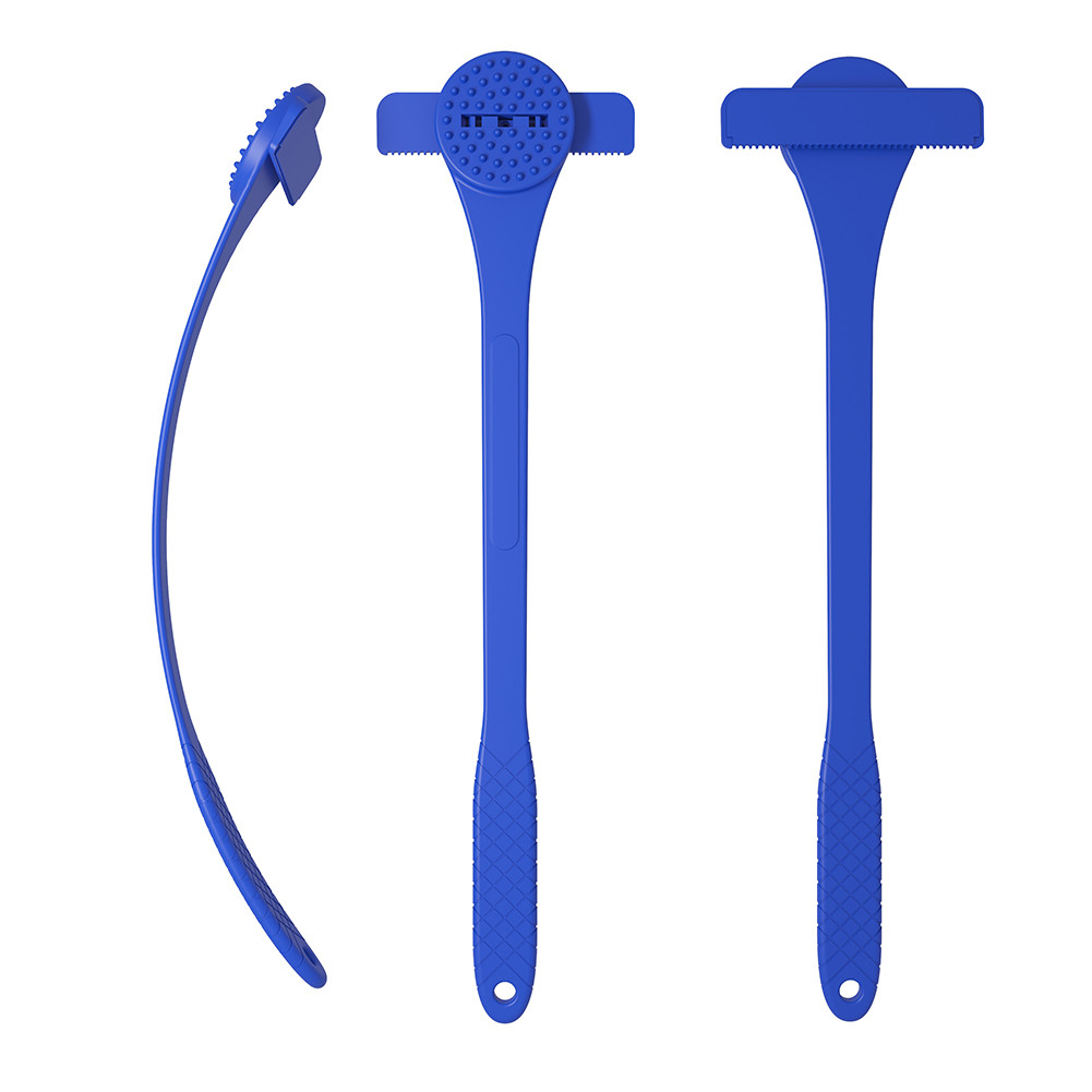 2 In 1 Men Back Shaver Body Leg Razor Back Hair Removal Tool (Blue with ...