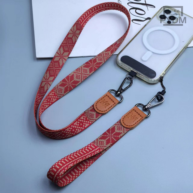 [PYDM] Retro Leather Head Mobile Phone Lanyard Widened Hanging Neck ...