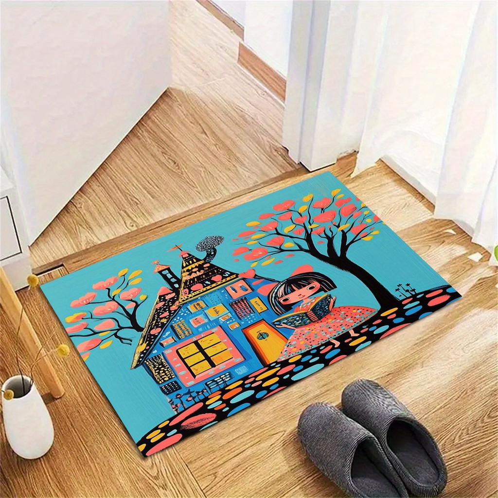 1PC Abstract small house 3D Printed Entrance Doormat Bedroom Balcony ...