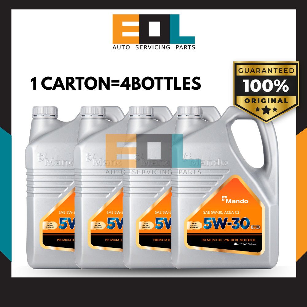 (100% ORIGINAL)MANDO Fully Synthetic Engine Oil 5W30 SAE ACEA C3–For ...
