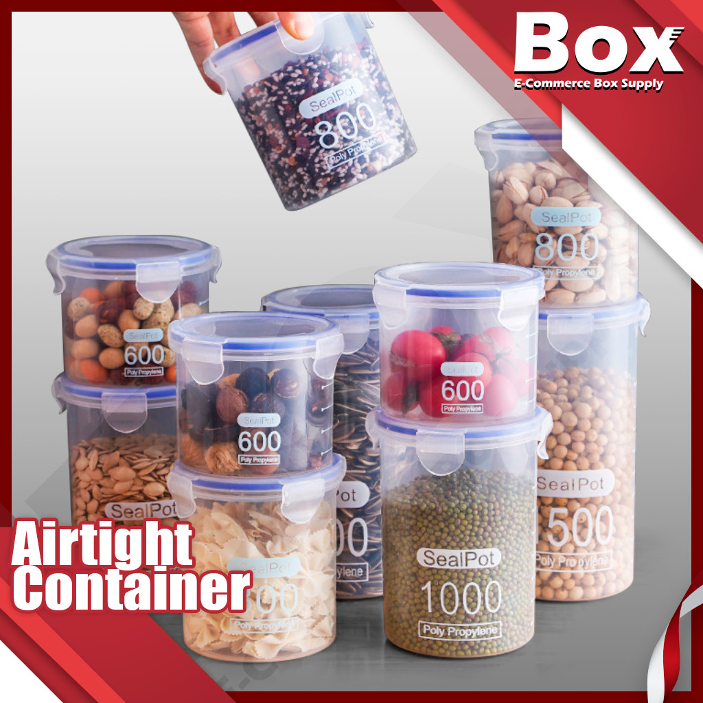 Airtight Round Storage Stackable Container Transparent Plastic Round ...