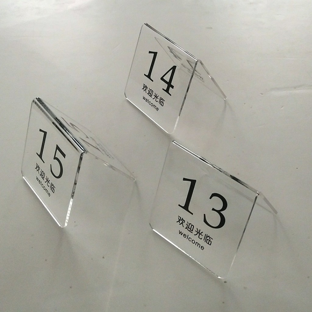 Double-Sided Digital Table Number Plate Standing Restaurant Table Plate ...