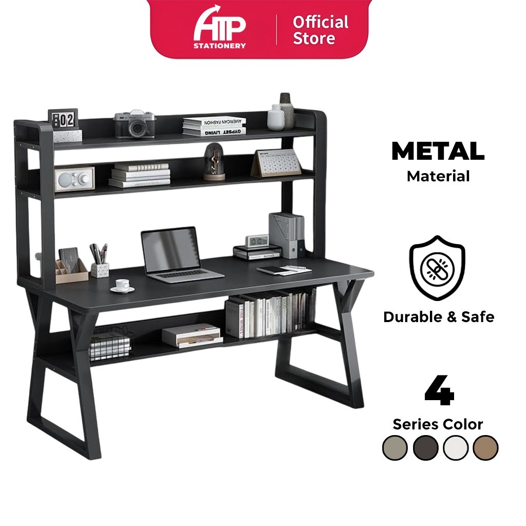 Meja Belajar dengan Rak Simpanan Simple Design Writing Desk Work Table ...
