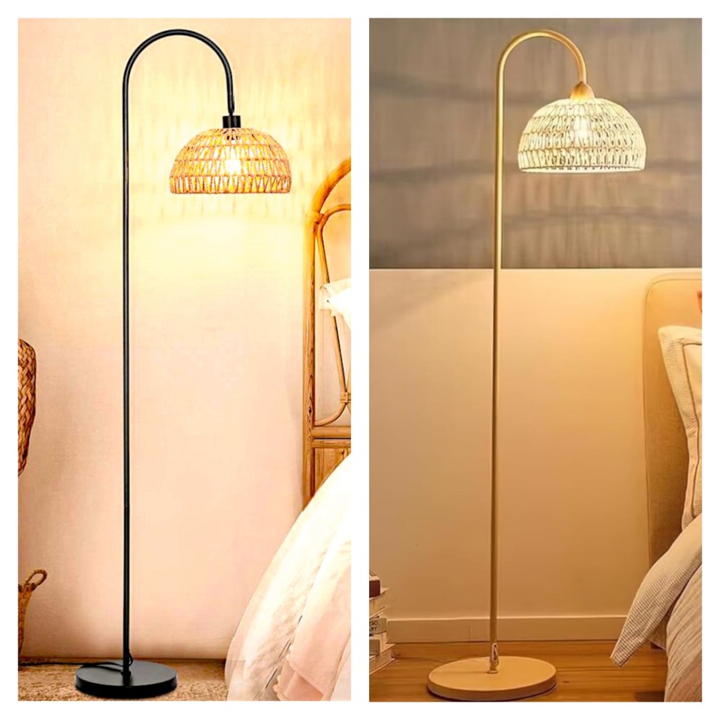 Rattan Hemp Rope Floor Light Standing Lamp Night Lamp Lampu Tidur Lampu ...