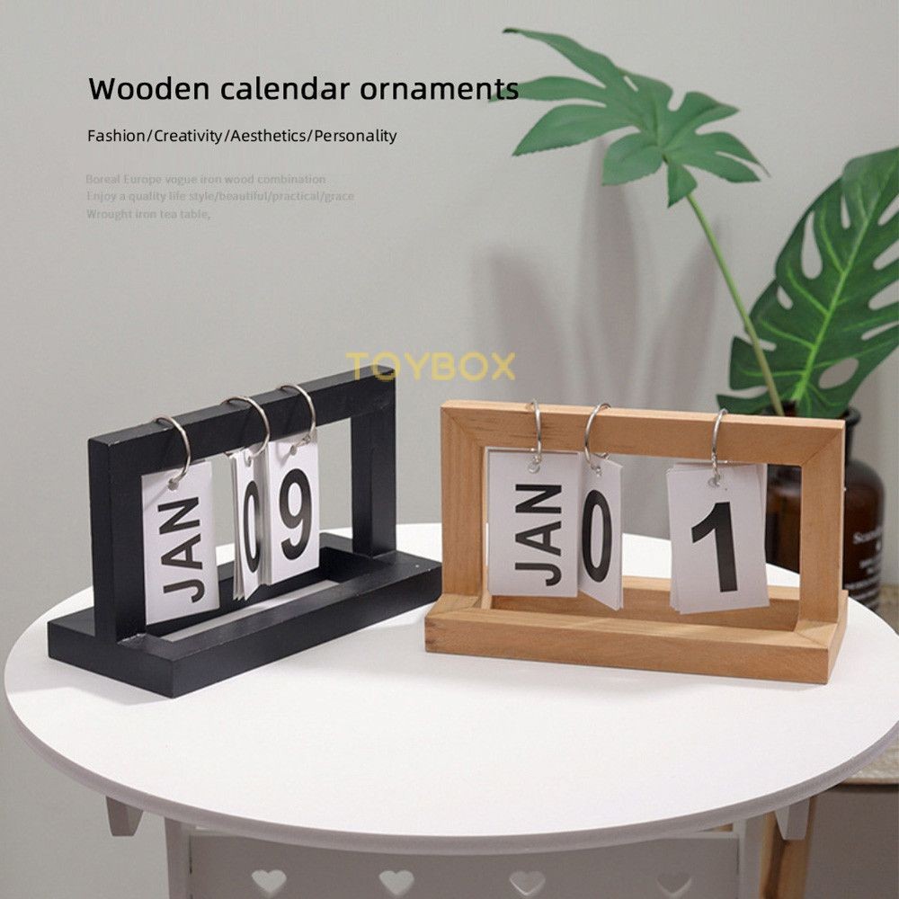 Wooden Calendar,Yearly Desk Calendar Decoration, DIY Wooden Calendar ...