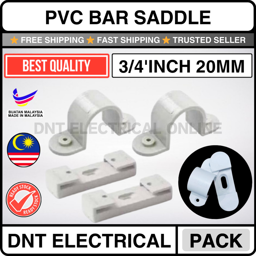 [PACK] PVC Bar Saddle For Electrical PVC Conduit Pipe Penyambang 3/4 ...