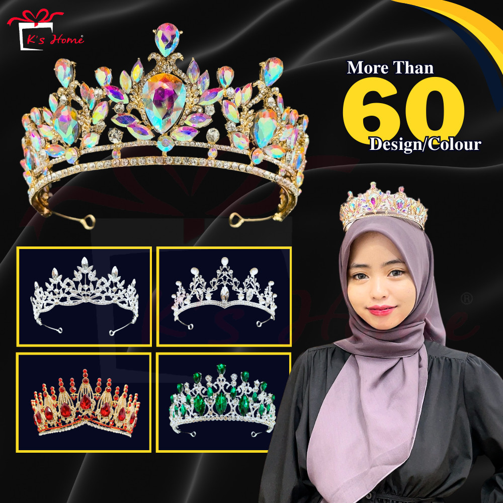 Rhinestone Crown Diamond Crown Tunang Crown Wedding K’s Home | Shopee ...