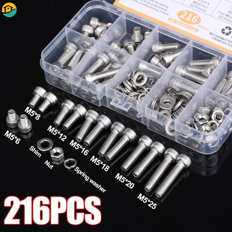 M5 Stainless Steel Screws Multi-size Boxed Screw Bolt Assortment Kit ...