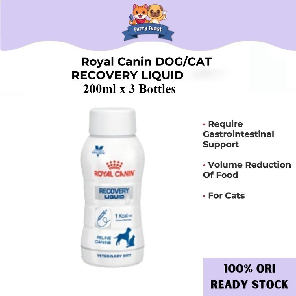 Royal Canin Cat Dog Recovery Liquid 200ml X 3 Bottles Cat Dog Wet 