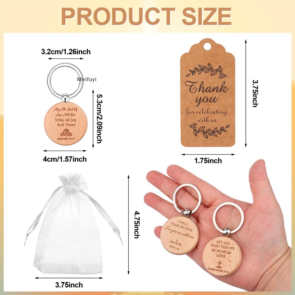 [Meifuyi] 90 Pcs Bible Inspirational Keychains Christian Quote Keyrings ...