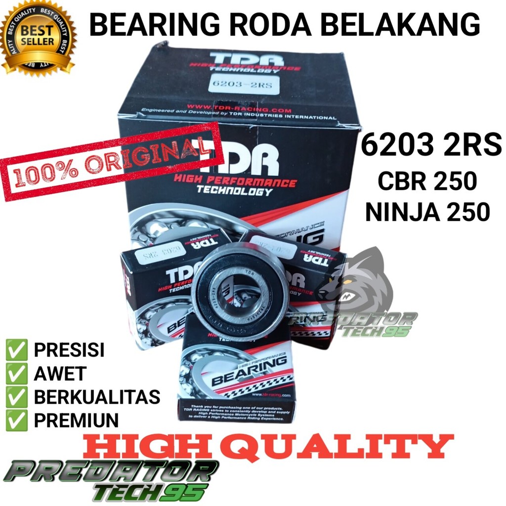 Rear LAHER BEARING 6203 2RS TDR RACING CBR 250 NINJA 250 HIGH QUALITY ...