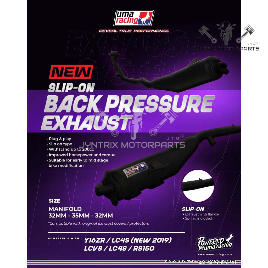 (NEW SLIP ON)UMA RACING EXHAUST BACK PRESSURE V2 SLIP ON Y16ZR Y16 ...